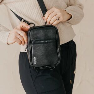 Brixley Black Leather Small Crossbody Bag Purse